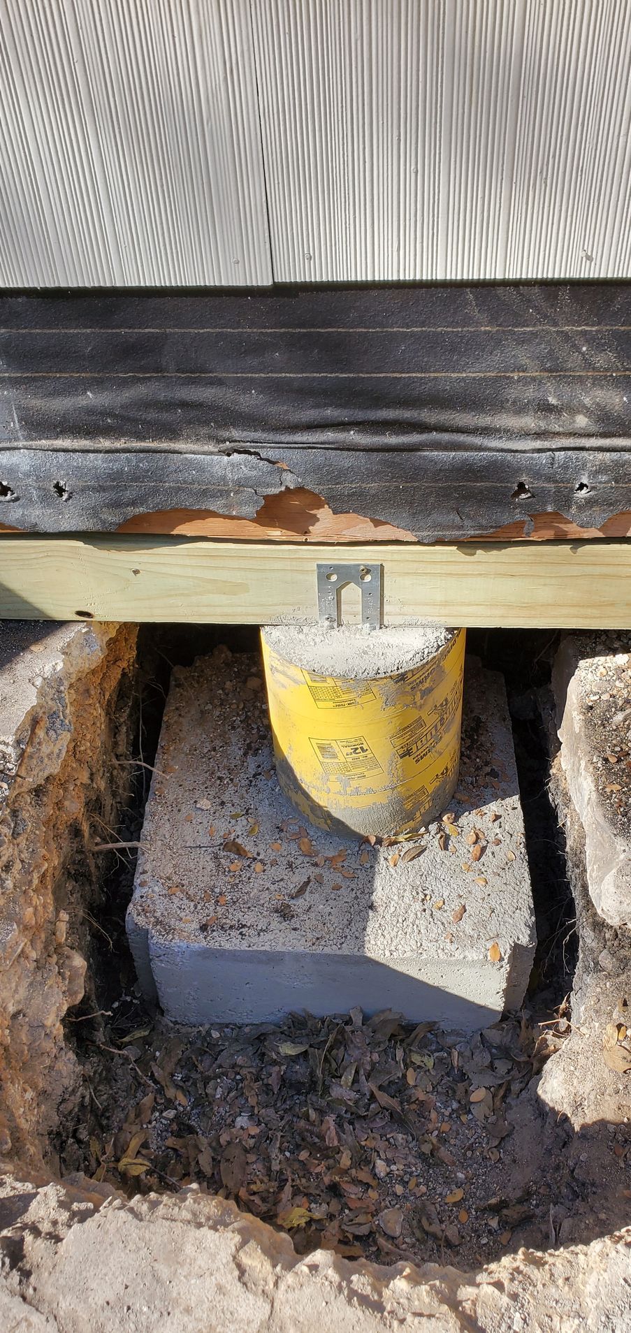 Concrete pier after