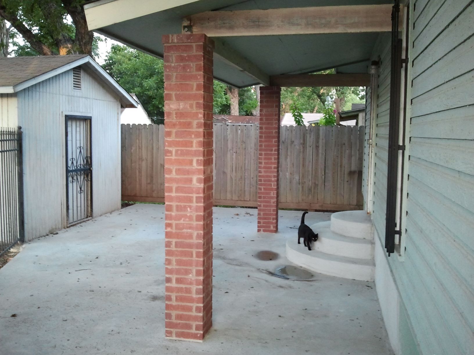 Concrete patio steps after