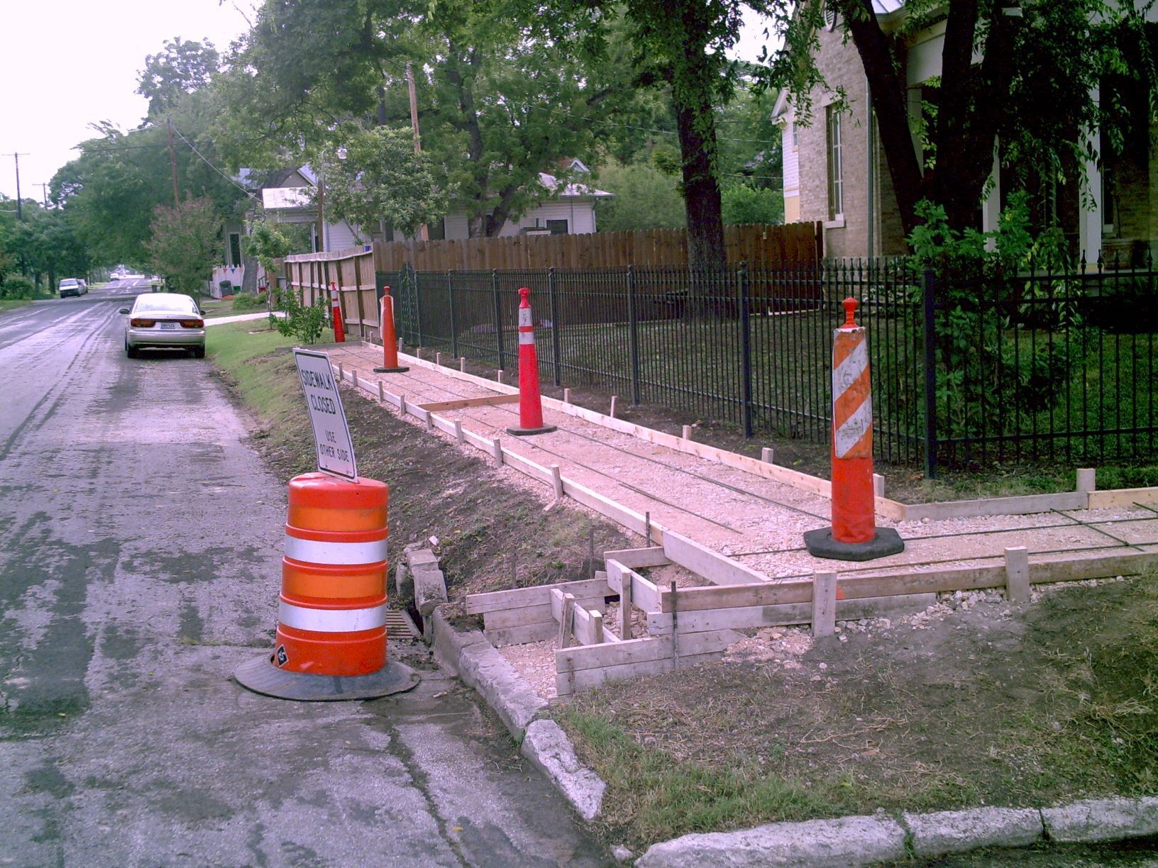 Concrete sidewalk before